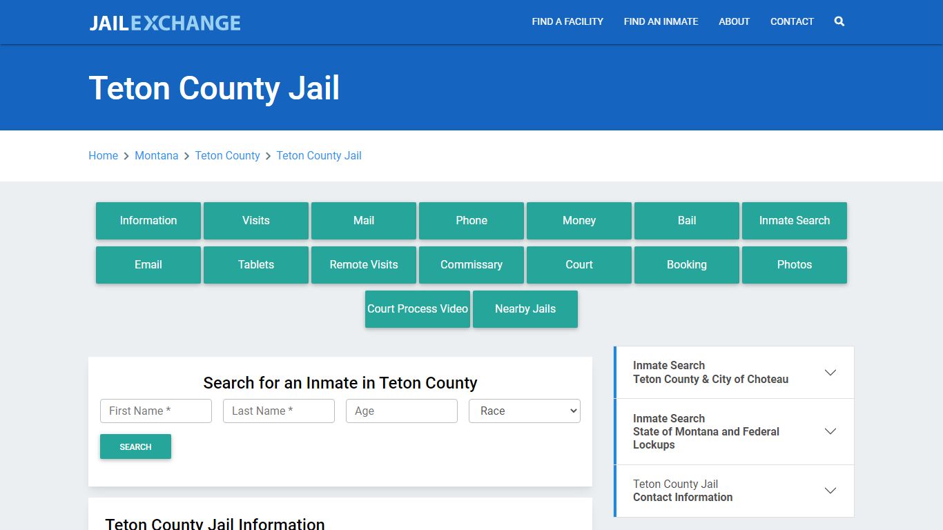 Teton County Jail Roster Lookup, MT, Inmate Search